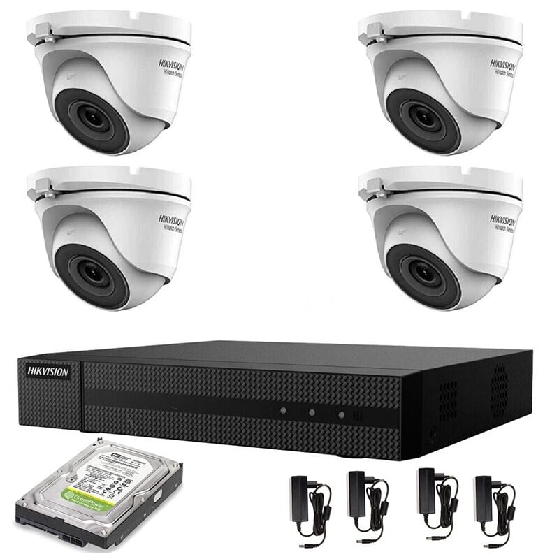 foto del prodotto kit videosorveglianza hikvision 4 telecamere 5 mpx dvr 4 canali hd 500gb