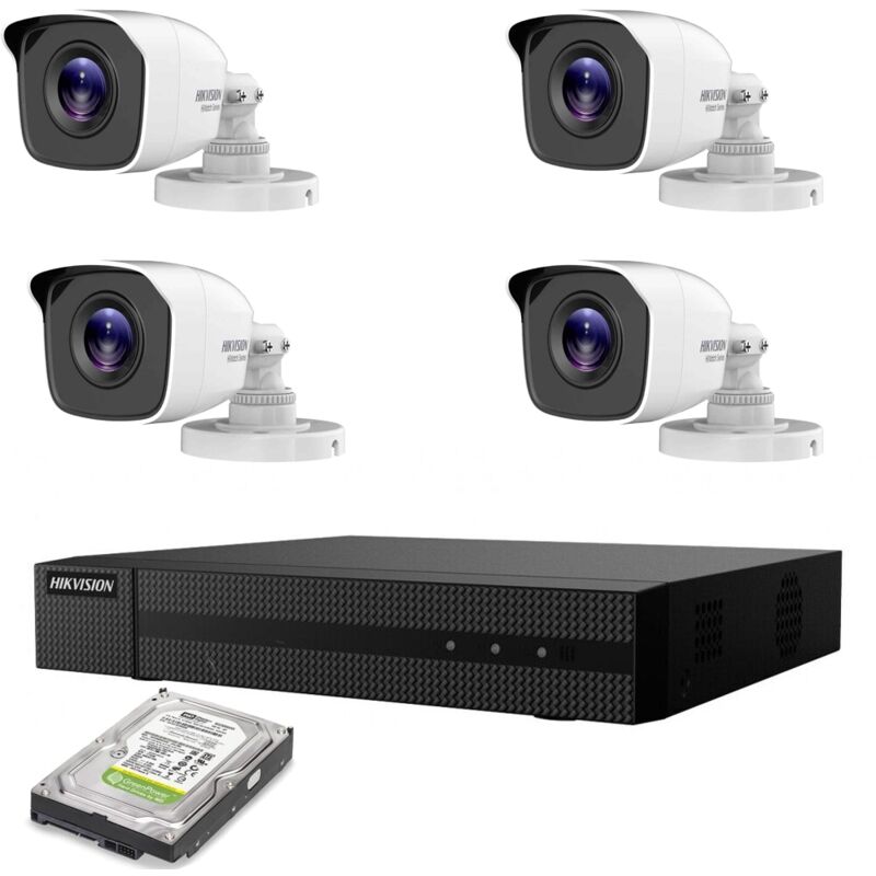 foto del prodotto kit videosorveglianza 4 telecamere ahd hikvision 5 mpx hd 500gb