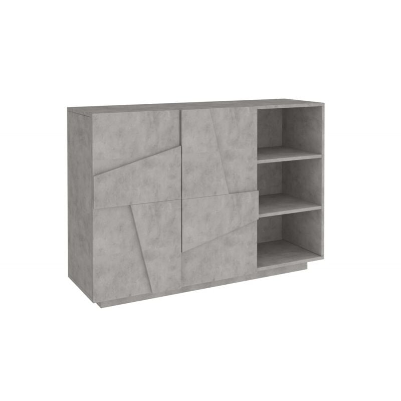 foto del prodotto ahd amazing home design madia da ingresso 120 cm credenza grigio cemento con ante e ripiani