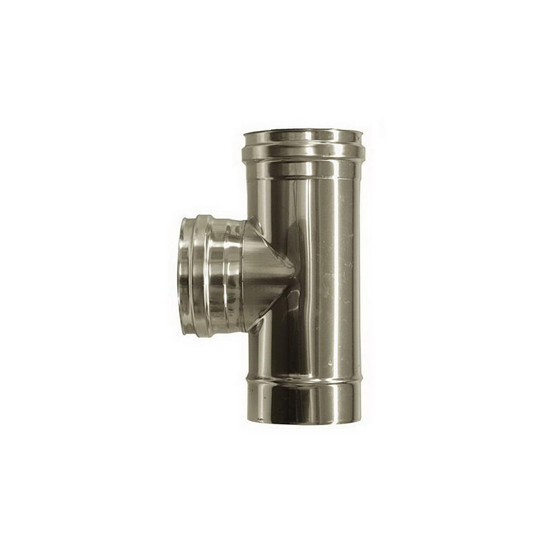 foto del prodotto mbm raccordo t 90 femmina canna fumaria dn 160 tubo acciaio inox 316