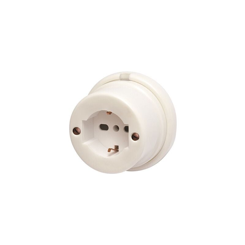 foto del prodotto fraschetti presa in porcellana bip schuko 40433 cavo elettrico trecciato 80xh50mm