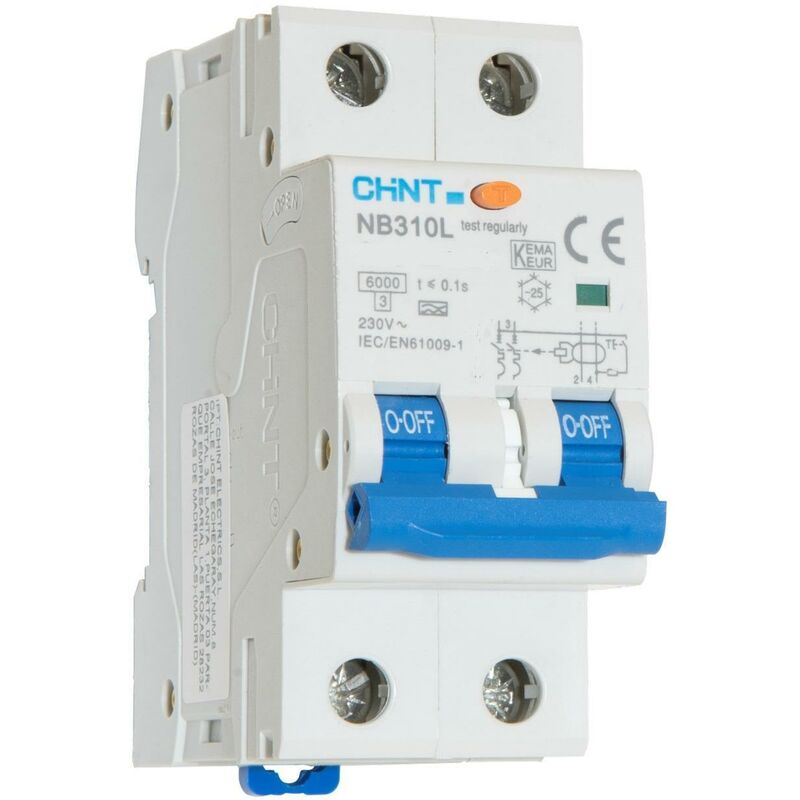 immagine 0 del prodotto chint interruttore magnetotermico differenziale nb310l c20 2p 6 a30 int mtd 2p c20a 30ma 6ka a 2m