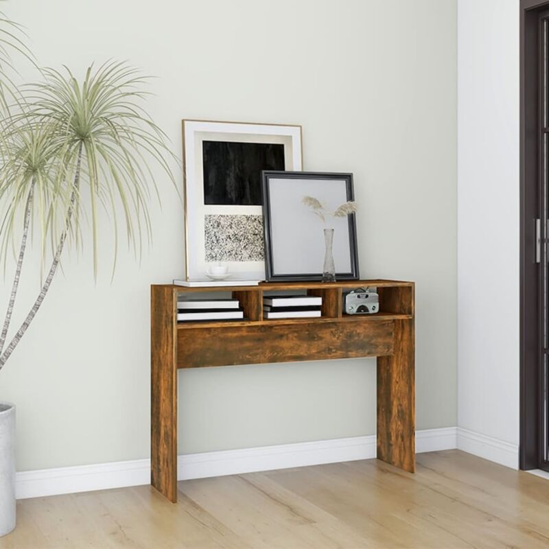 foto del prodotto furniture limited tavolino consolle rovere fumo 105x30x80 cm in