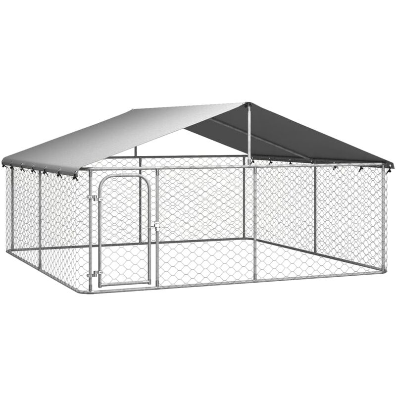 foto del prodotto gabbia per cani da esterno con tetto,recinto per animali,casetta per cani 300x300x150 cm nviw838798 bonnevie