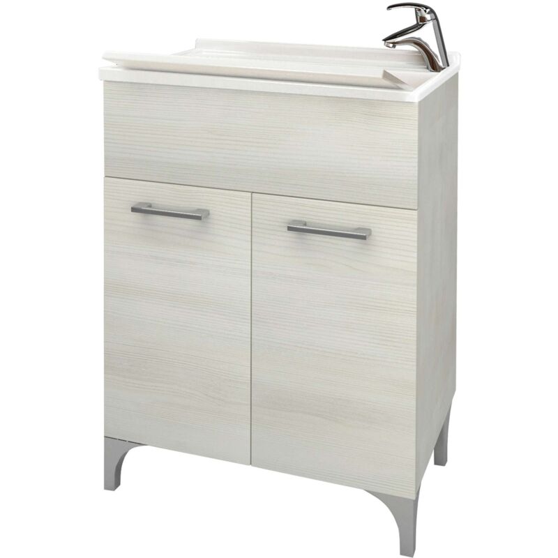 foto del prodotto lavatoio legno 60x50 cm rovere bianco