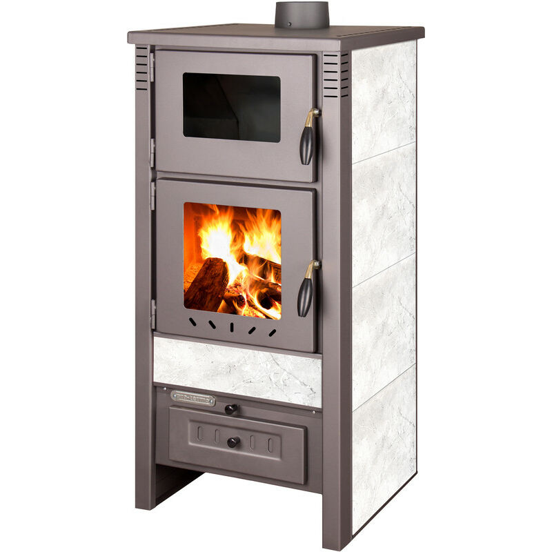 foto del prodotto biotermika stufa a legna ares 12.0 kw con forno white