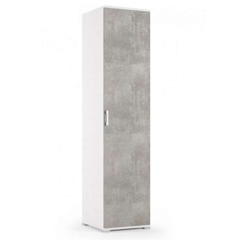 foto del prodotto mobile armadietto bianco cemento 45x45x195 4 ripiani regolabili design moderno terraneo