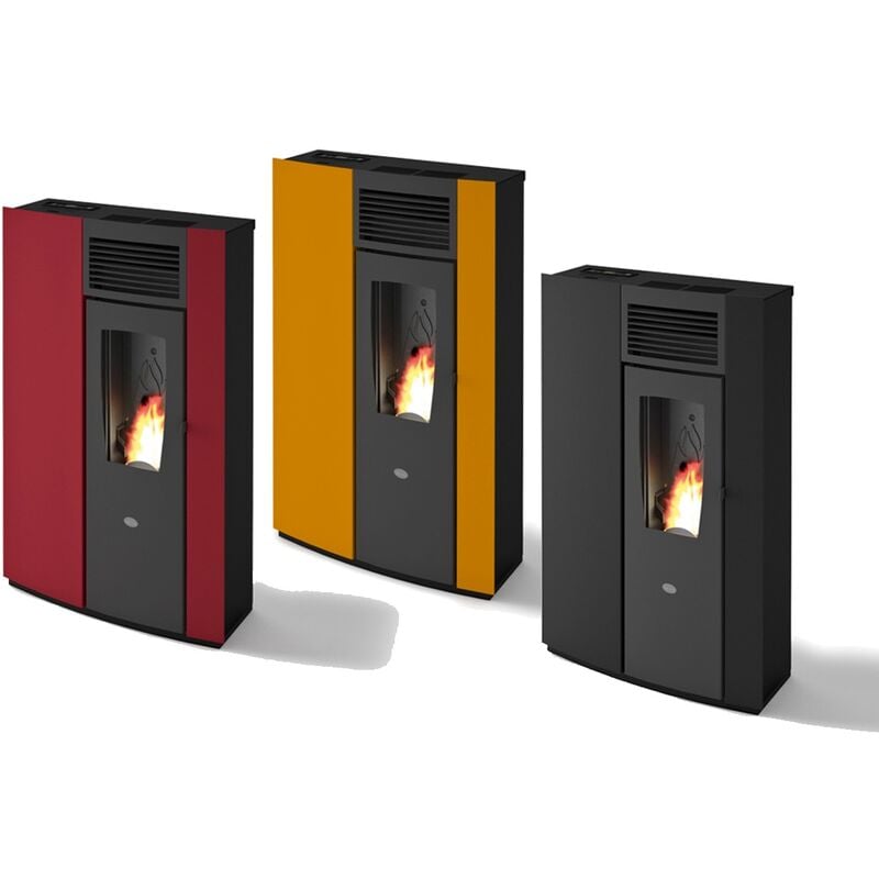 foto del prodotto eva calor perla stufa a pellet slim 7,5 kw ambra ambra