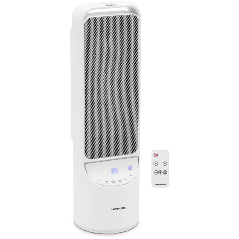 foto del prodotto uniprodo stufa elettrica oscillante ceramica 1200 2000 w bianca