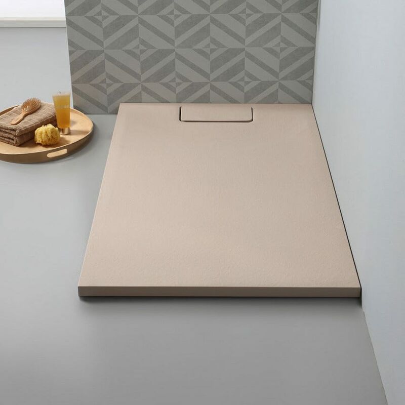 foto del prodotto kiamami valentina piatto doccia 70x90 resina effetto pietra beige mart