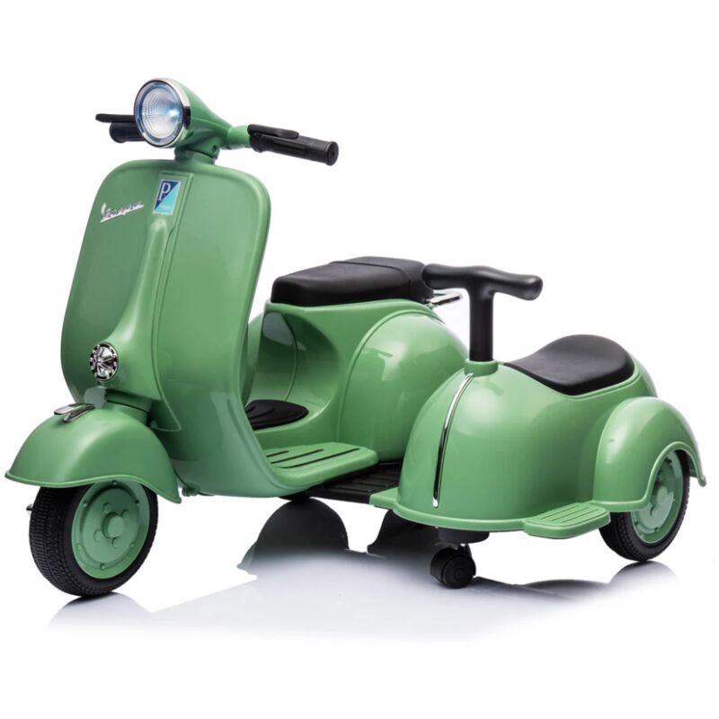 foto del prodotto moto elettrica per bambini vespa sidecar small 6v verde