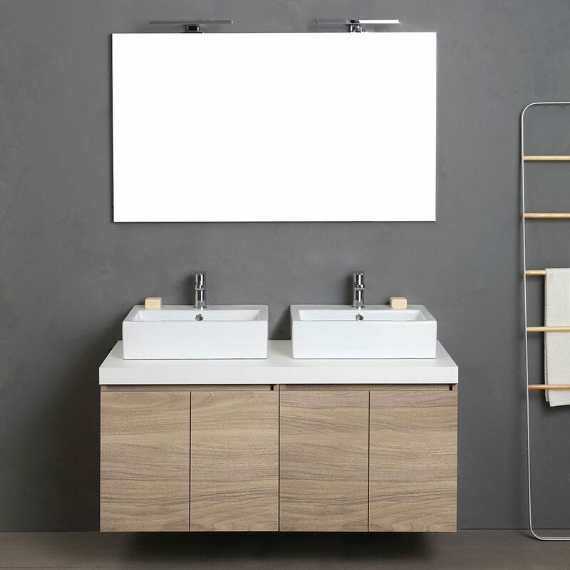 foto del prodotto kiamami valentina mobile bagno 120cm con 4 ante rovere naturale doppio lavabo valentina