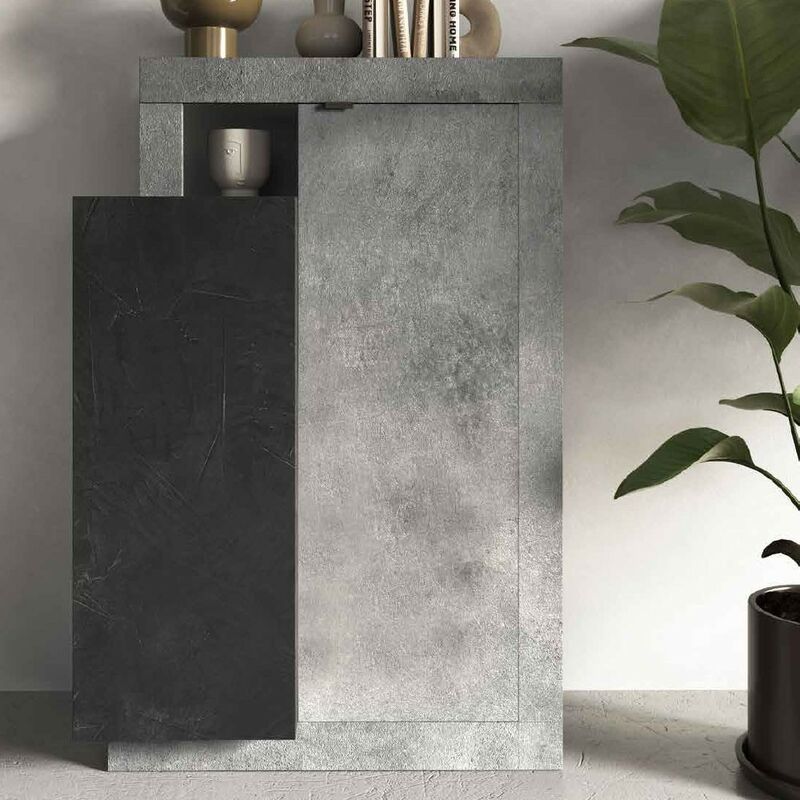 foto del prodotto credenza colonna soggiorno 2 ante l87x142x42 cm freedom cemento piombo