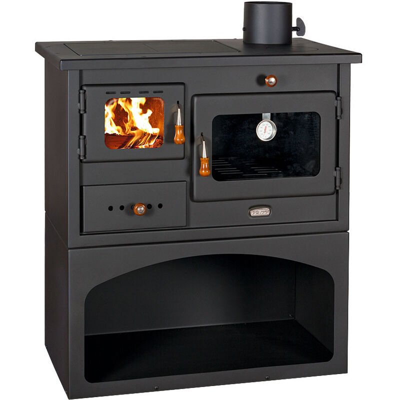 foto del prodotto prity stufa a legna. potenza termica di 10 kw. stufa a combustibile solido con forno modello 1p34