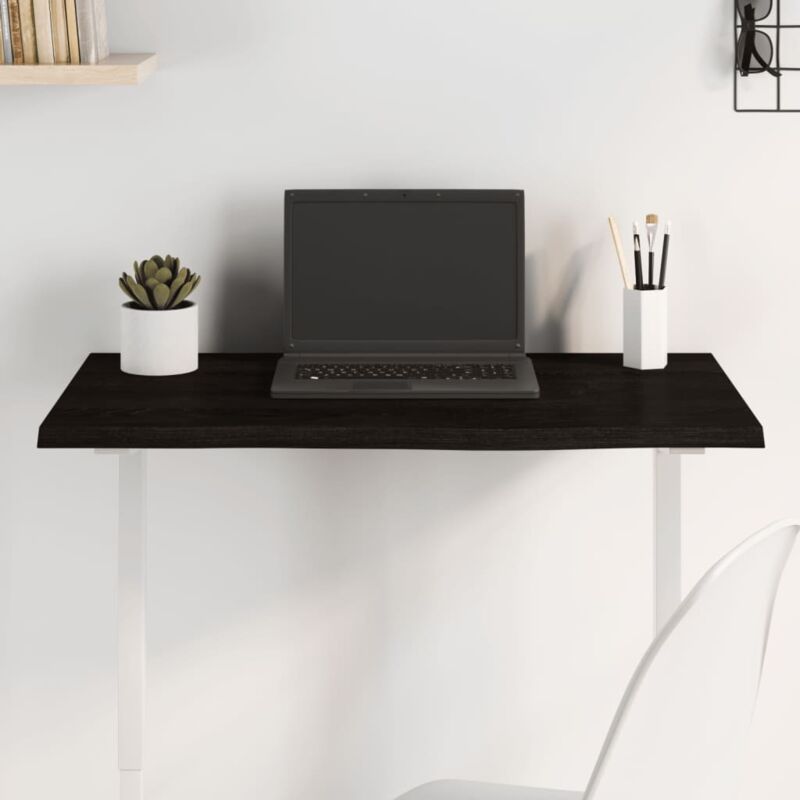 foto del prodotto vidaxl piano tavolo marrone scuro 80x50x2cm rovere massello trattato