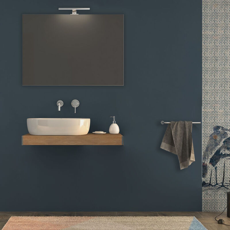 foto del prodotto mensolone da bagno rovere tabacco sospeso 90 cm
