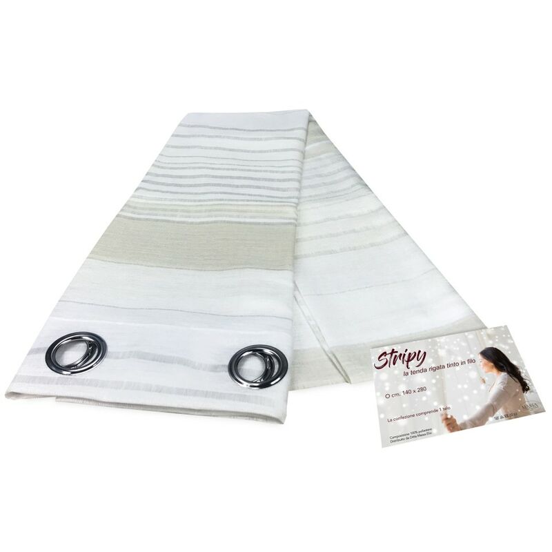 foto del prodotto tex family tenda tendaggio stripy panna cm. 140x280 confezionata