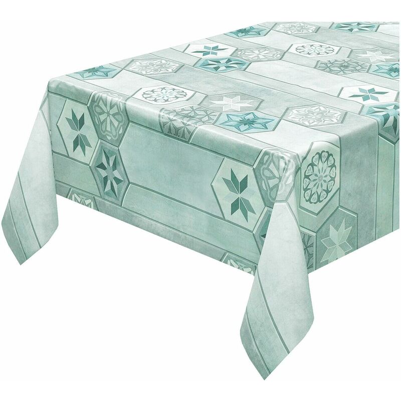 foto del prodotto emmevi mv s.p.a. tovaglia cucina antimacchia plastificata cerata copri tavolo piastrella vintage verde 140x50 cm