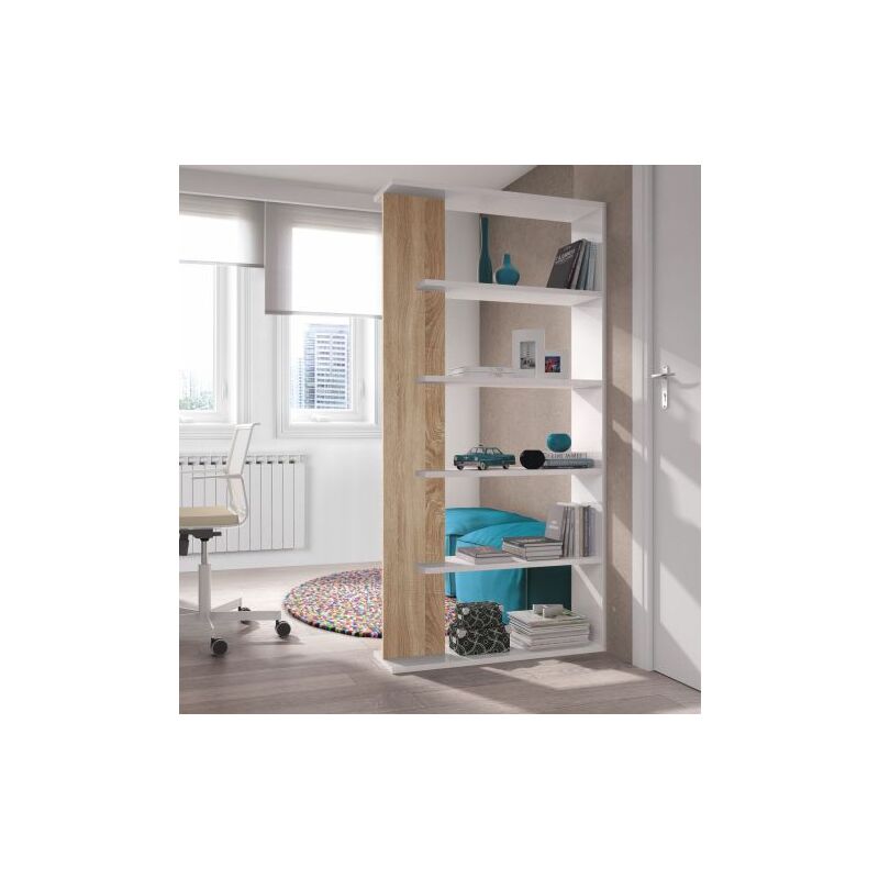 foto del prodotto kit libreria alida 90x25xh180 bianco rovere
