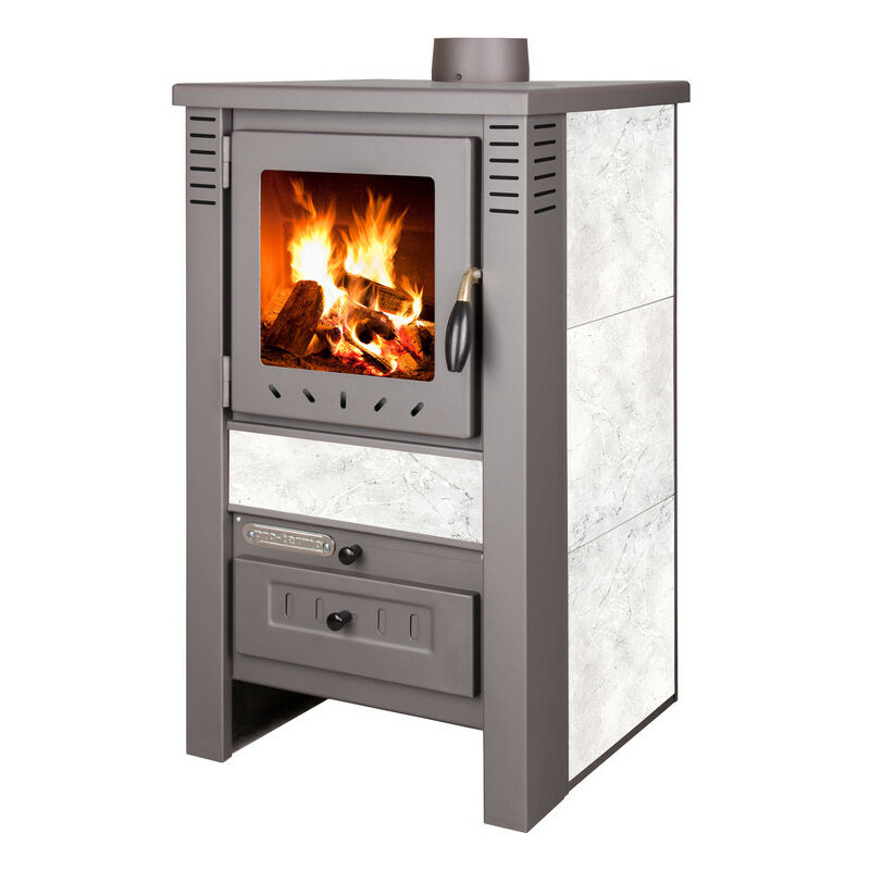 foto del prodotto stufa a legna atena 8.0 kw white