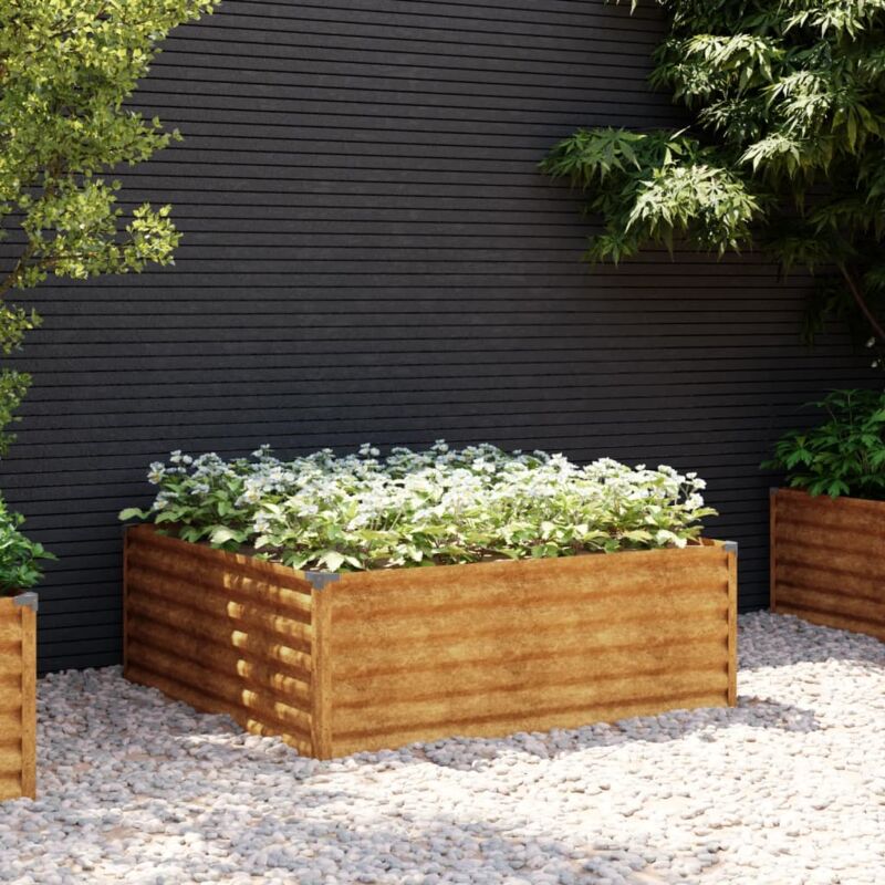 foto del prodotto vidaxl fioriera rialzata da giardino 100x100x36 cm in acciaio corten