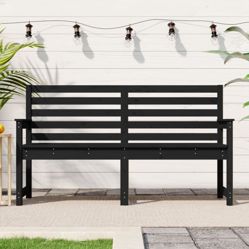 foto del prodotto panchina da giardino,panca da giardino,panchina da esterno nera 159,5x48x91,5 cm legno massello di pino xzz248765 bonnevie