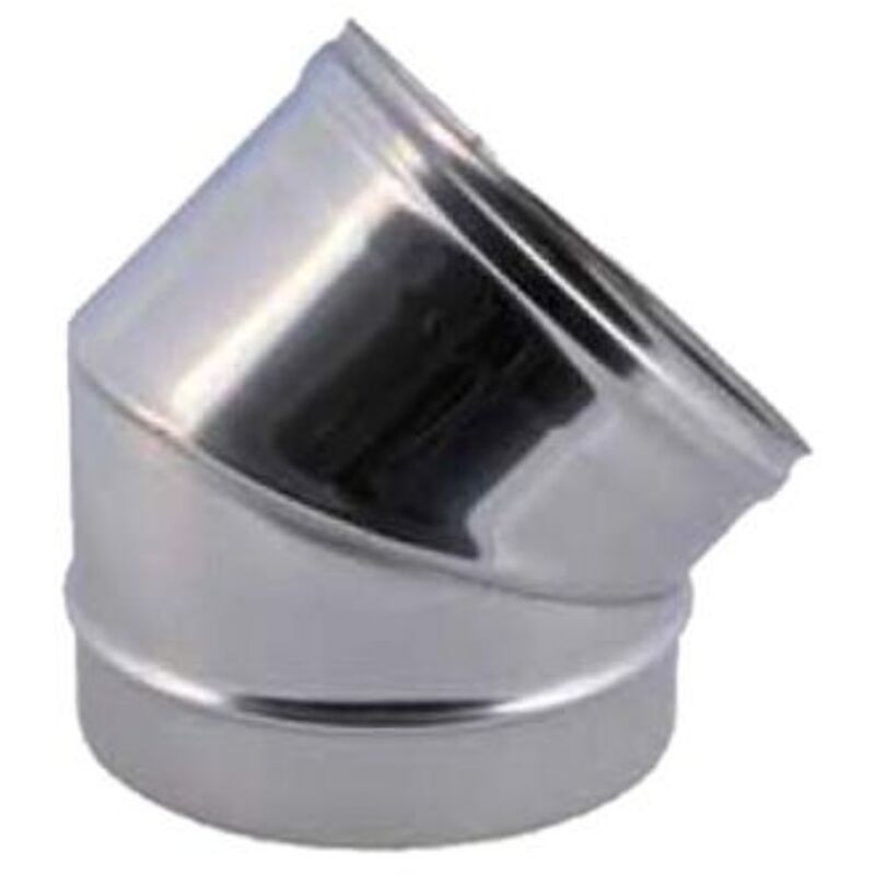 foto del prodotto canna fumaria tubo fumi curvato curva 45 inox aisi304 80mm stufa a pellet