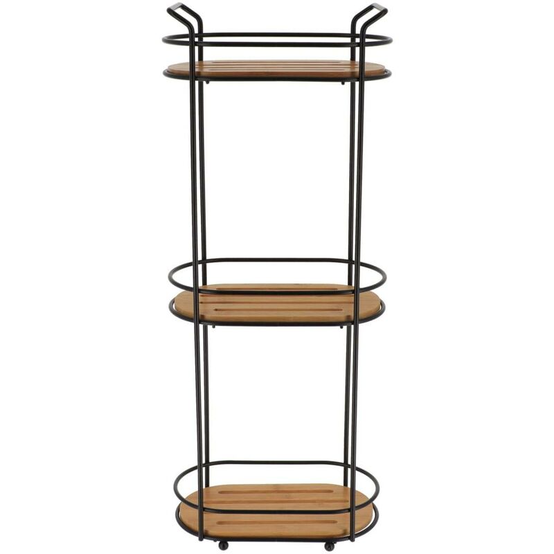 immagine 0 del prodotto scaffale ovale in filo metallico con 3 livelli in bamb bamb nero tendance