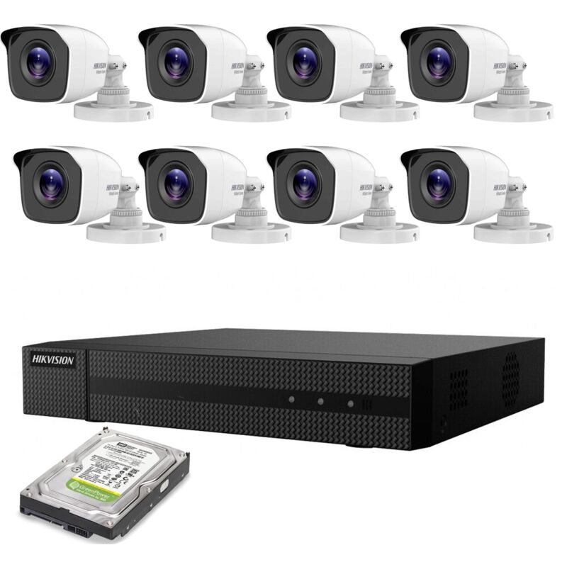 foto del prodotto kit videosorveglianza ip poe 2 mpx 8 telecamere hikvision hd 500gb