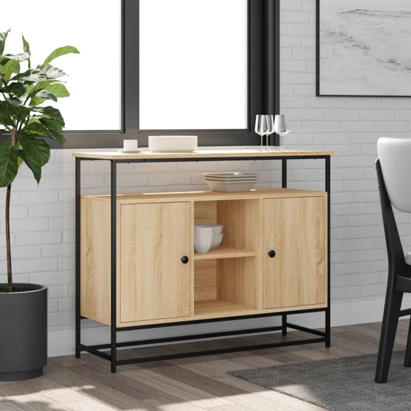 foto del prodotto vidaxl credenza rovere sonoma 100x35x80 cm in legno multistrato