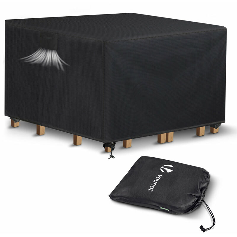 foto del prodotto vounot copertura per mobili da giardino 420d oxford, copritavolo esterno copridivano impermeabile 135x135x73cm