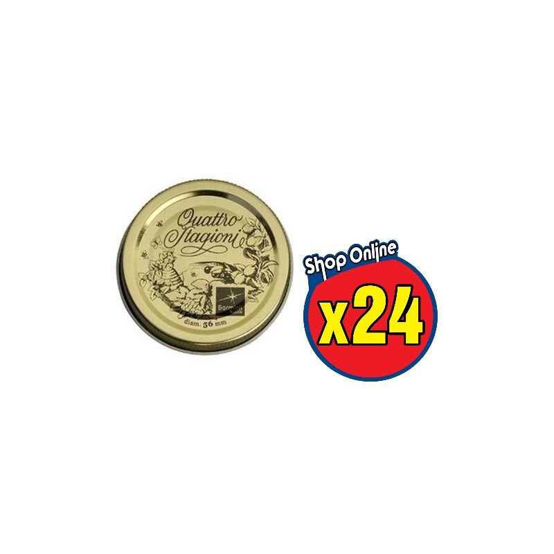 foto del prodotto bormioli rocco 24 coperchi 56 mm per barattoli quattro stagioni bormioli capsule diametro