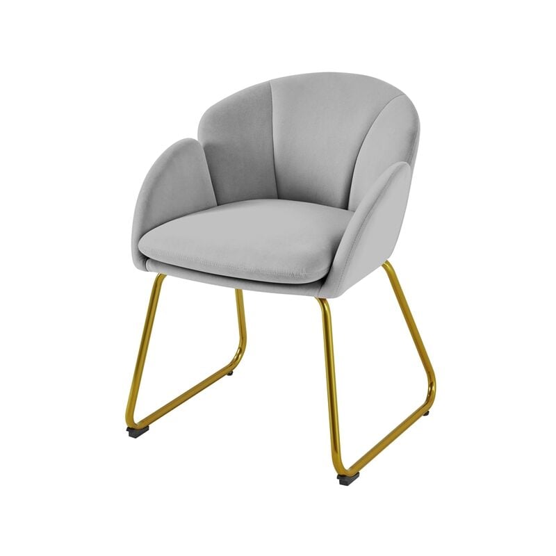 foto del prodotto poltroncina salotto poltrona soggiorno imbottita alta ergonomica in velluto con schienale braccioli portata 136 kg grigio yaheetech