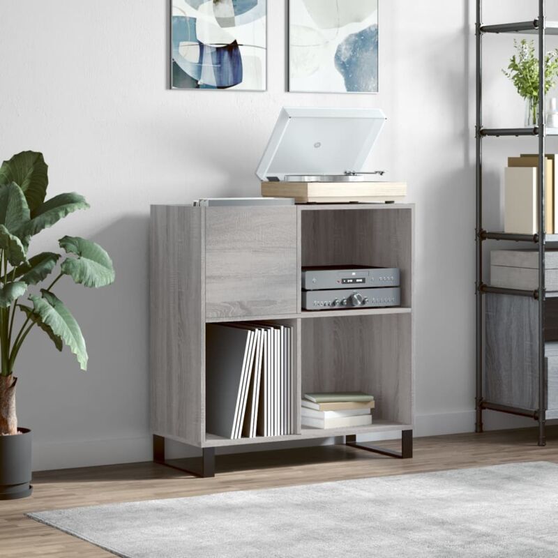 foto del prodotto vidaxl mobile porta dischi grigio sonoma 84,5x38x89 legno multistrato