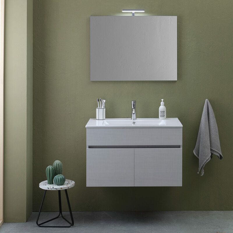 foto del prodotto kiamami valentina mobile bagno sospeso 80cm 2 ante grigio moon silvia