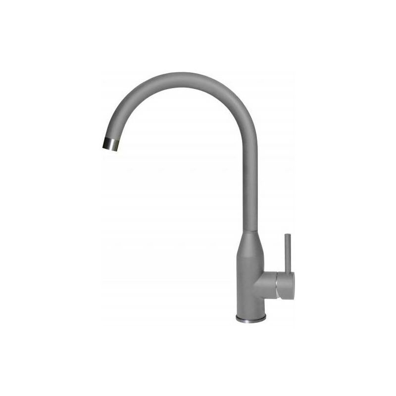 foto del prodotto elleci mgkadi48 adige miscelatore da cucina monocomando, da incasso, granitek, canna girevole, 40 cm, grigio cemento