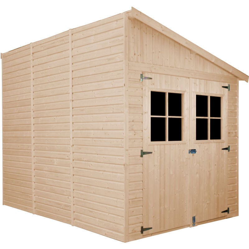 foto del prodotto timbela casa da giardino in legno naturale con parete laterale con pavimento impregnato 318x218 cm 6,09 m magazzino esterno con finestre