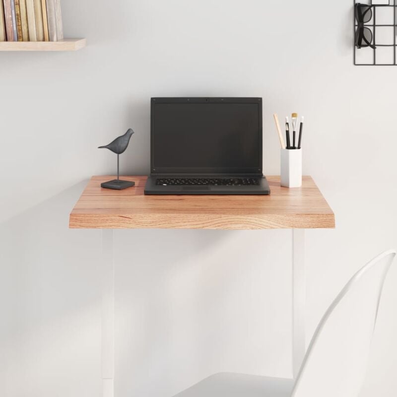 foto del prodotto piano tavolo marrone chiaro 60x60x4cm rovere massello trattato