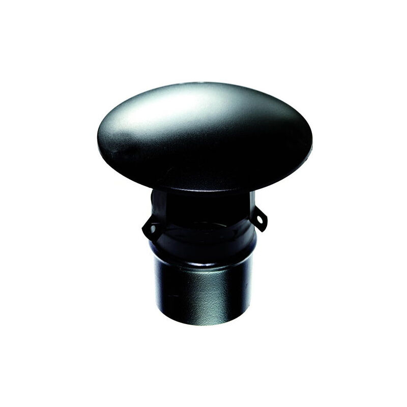 foto del prodotto terminale cappello cinese maschio canna fumaria, tubo 80 mm in acciaio inox verniciato nero pellet