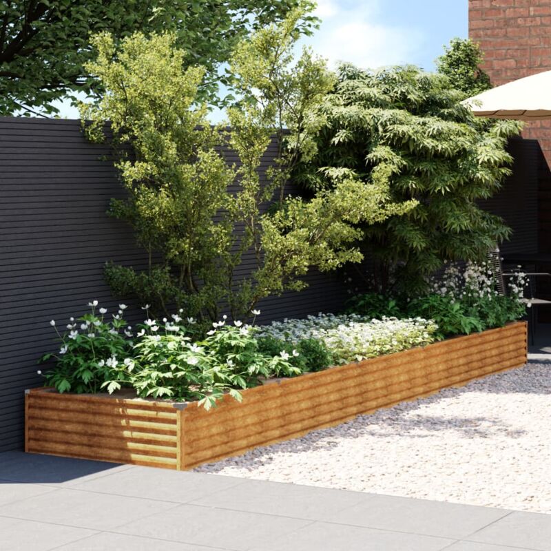 foto del prodotto vidaxl fioriera rialzata da giardino 482x100x36 cm in acciaio corten