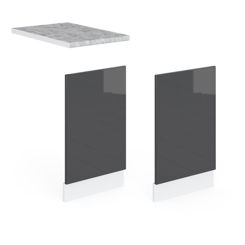 foto del prodotto pannello frontale r line, antracite lucido, 45 cm senza piano di lavoro vicco