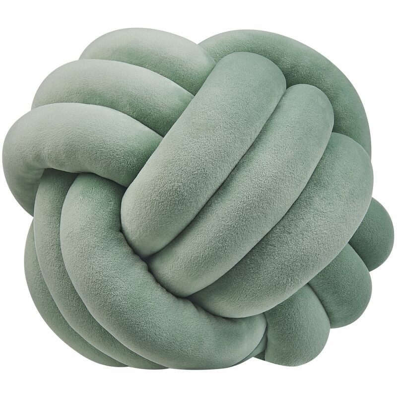 foto del prodotto beliani morbido cuscino decorativo a forma di nodo menta 30 x 30 cm malni