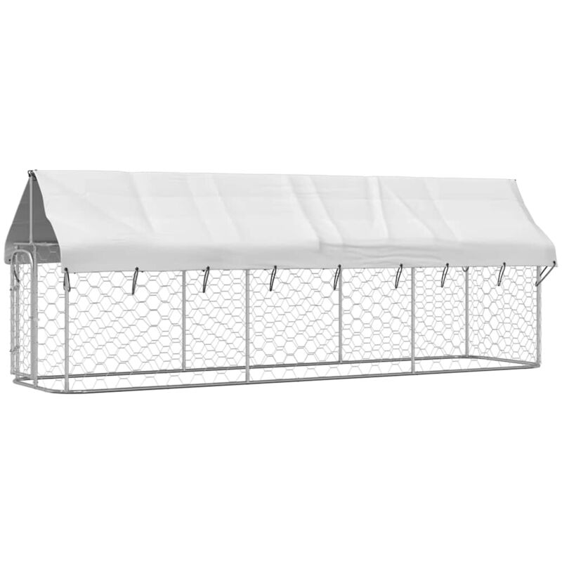 foto del prodotto gabbia per cani da esterno con tetto,box per cani,kennel per cani 400x100x150 cm nciw944116 bonnevie