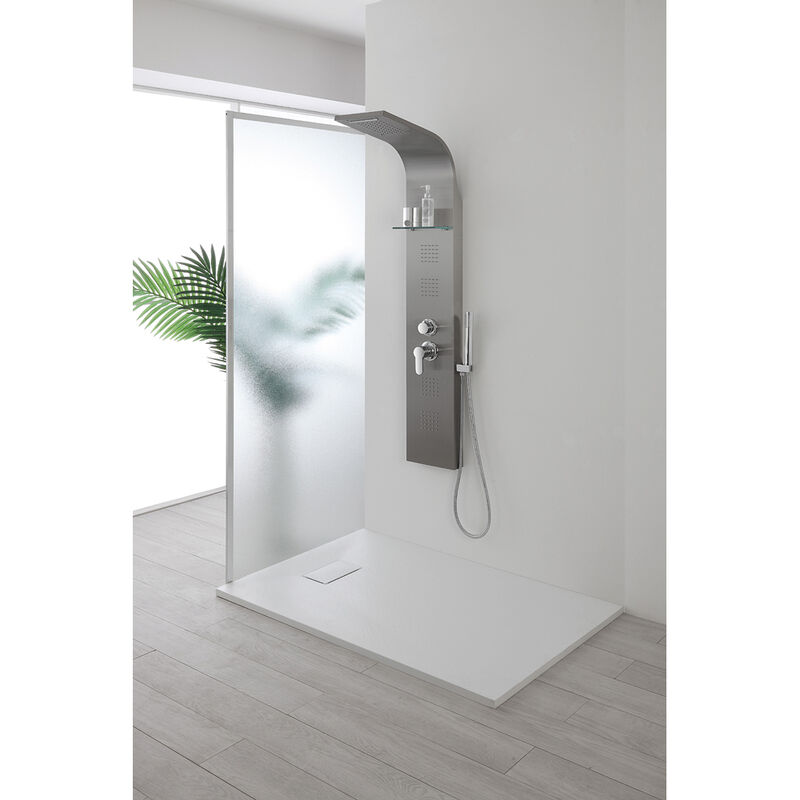 foto del prodotto colonna pannello doccia in acciaio satinato h.150x22x45cm 4 funzioni feridras