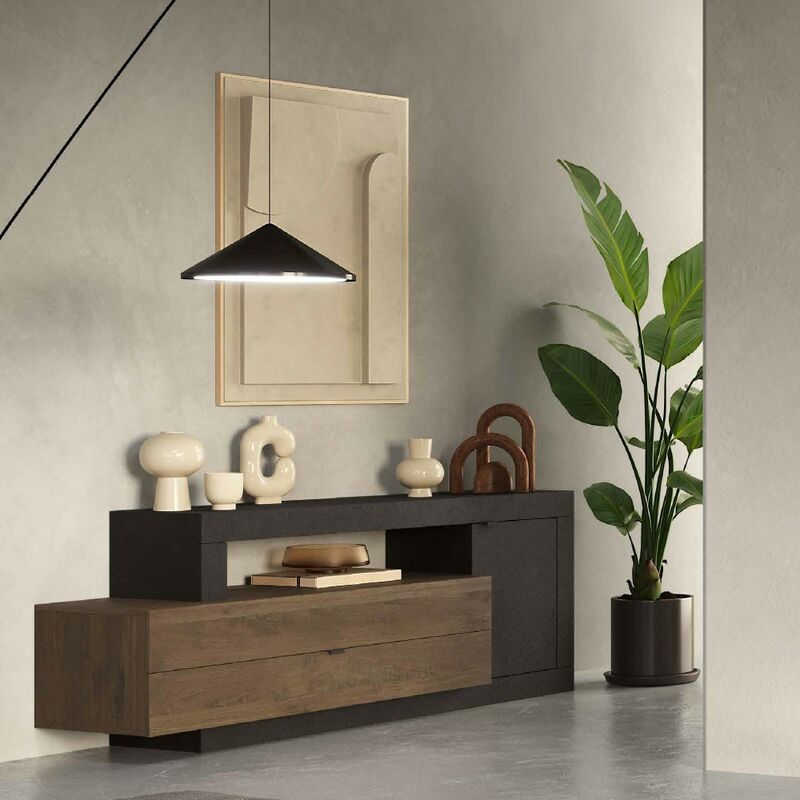 foto del prodotto madia soggiorno 1 anta 2 cassetti l159x65x42 cm freedom lava mercure