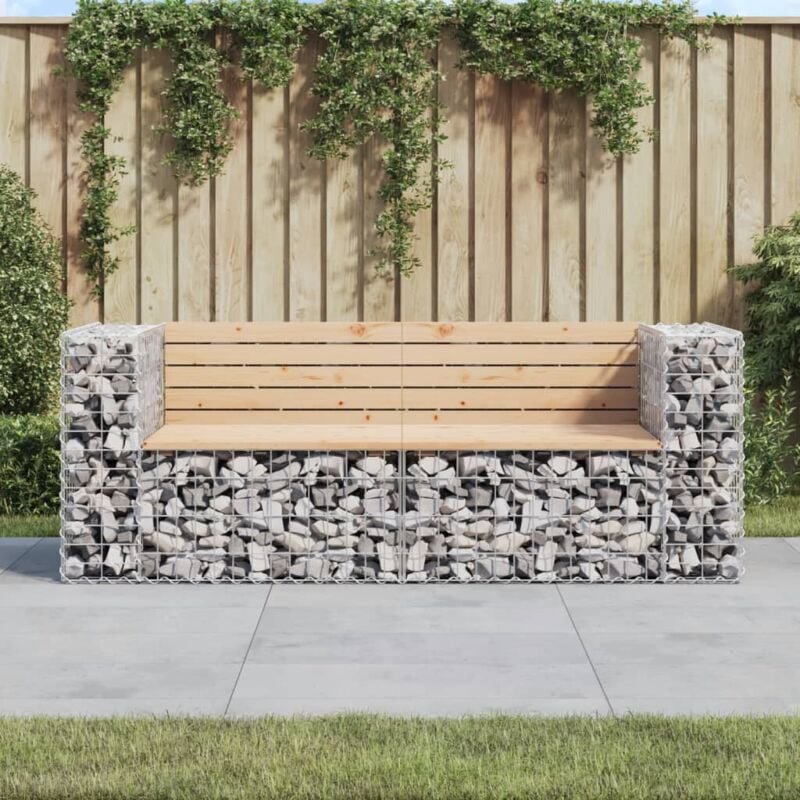foto del prodotto vidaxl panca giardino design gabbione 184x71x65,5 cm massello di pino