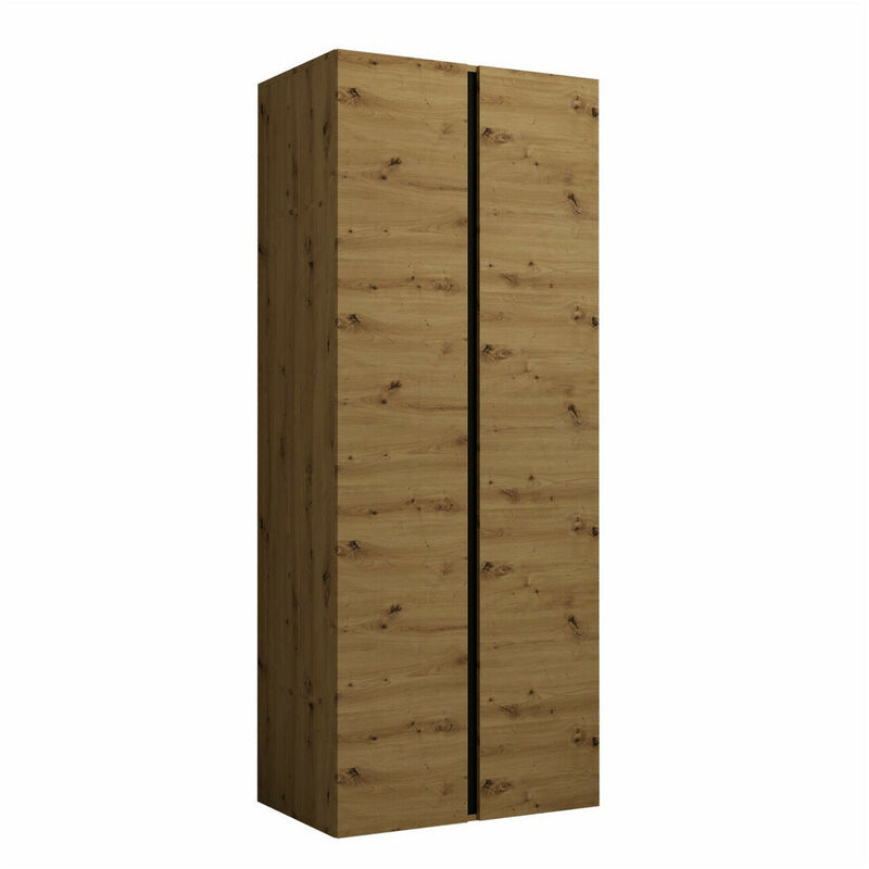 foto del prodotto guardaroba hartford 367, rovere artisan nero, 186x74x44cm, porte guardaroba battenti, numero di ripiani 0