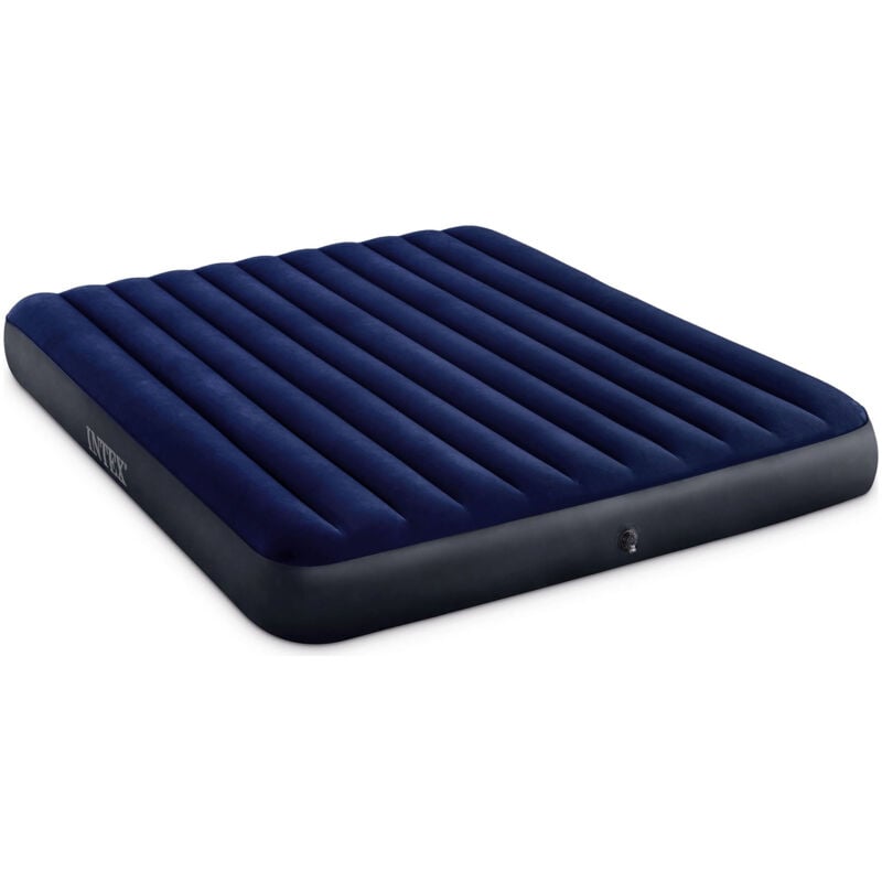 foto del prodotto 64755 materasso gonfiabile dura beam classic downy matrimoniale, pvc, blu, 183x203x25 cm intex