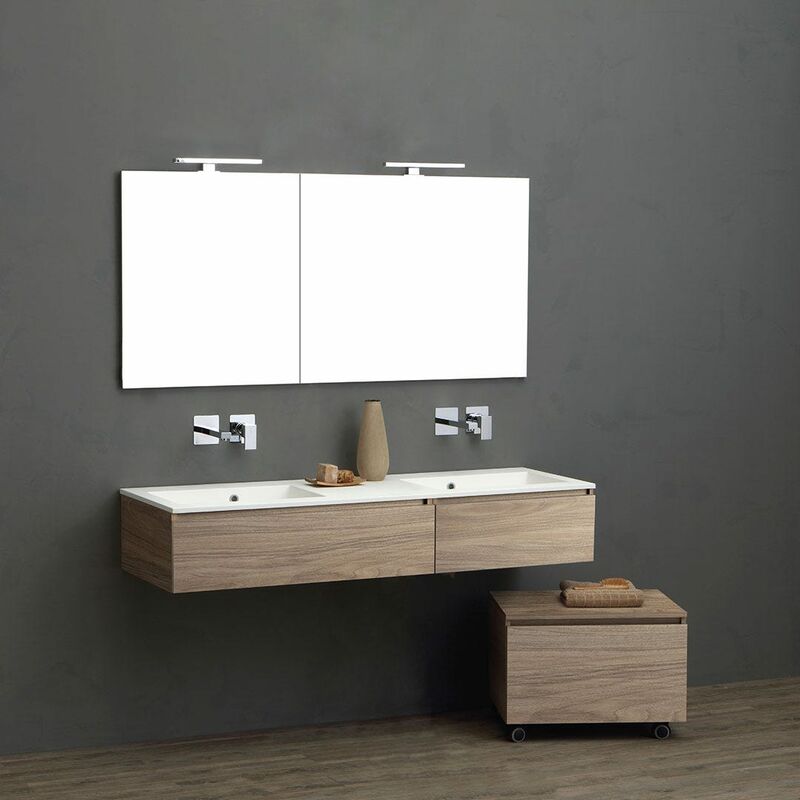 foto del prodotto kiamami valentina mobile bagno sospeso 150cm 2 cassetti rovere naturale valentina