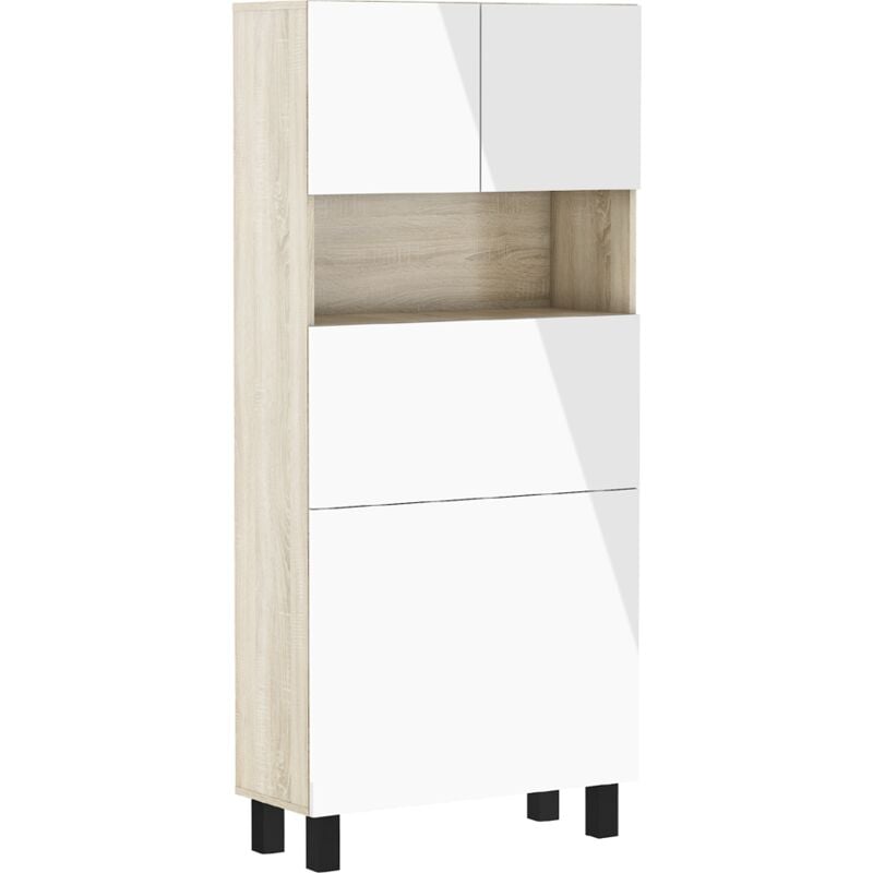 foto del prodotto bim furniture homi scrivania pieghevole in rovere sonoma bianco lucido